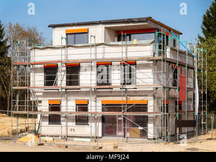 Shell in solid construction with scaffolding Stock Photo