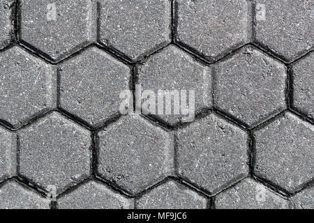 texture of stone paving stone in the form of a hexagon. background of paving slabs Stock Photo