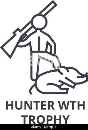 Hunting trophy white linear icon for dark theme Stock Vector Image ...