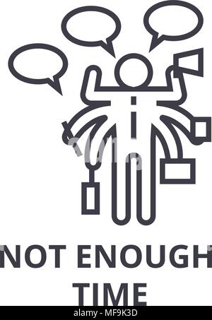 not enough time thin line icon, sign, symbol, illustation, linear concept, vector  Stock Vector