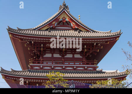 Sensoji Temple old five-story pagoda mark Stock Photo