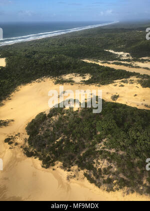 Aerial view of Fraser Island, Queensland , Australia, on 25 March 2018. Stock Photo