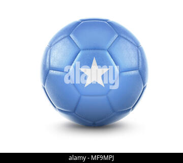 High qualitiy rendering of a soccer ball with the flag of Somalia.(series) Stock Photo