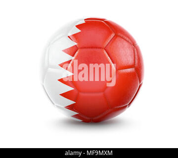 High qualitiy rendering of a soccer ball with the flag of Bahrain.(series) Stock Photo