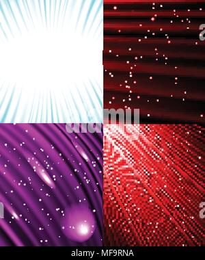 Set of Abstract luminous rays background. Vector illustration Stock ...