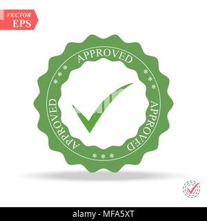 Approved Stamp Vector Over a White Background. Simple mark graphic design. eps Stock Vector