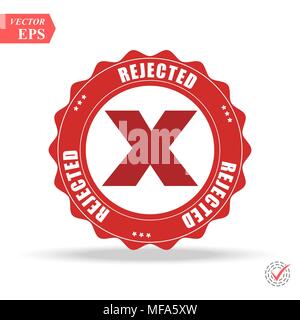 Rejected. stamp. red round grunge vintage rejected sign eps Stock Vector