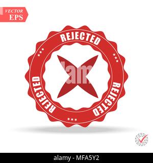 Rejected. stamp. red round grunge vintage rejected sign eps Stock Vector