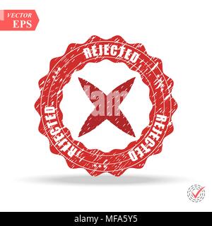 Delete X-Cross rounded icon. Vector style is flat iconic symbol inside a circle, red color, transparent background. eps Stock Vector