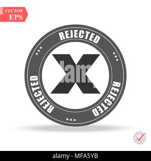 Grunge red rejected round rubber seal stamp on white background eps Stock Vector