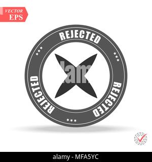 Grunge black rejected round rubber seal stamp on white background eps Stock Vector