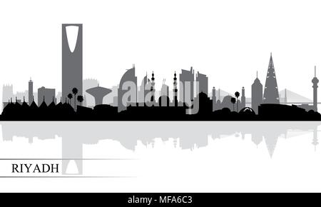 Riyadh city skyline silhouette background, vector illustration Stock Vector