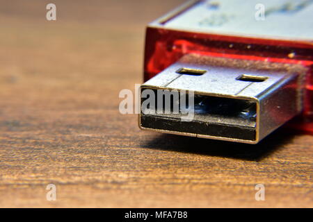 Macro shot of a USB thumb drive. Stock Photo