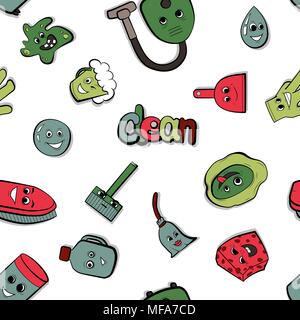 Cartoon items for cleaning. Stock Vector