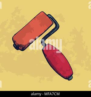 Brush roll for construction Stock Vector