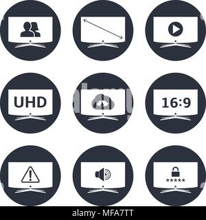 Modern smart TV icons vector set Stock Vector