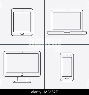 Line icon- devices. Vector illustration eps10 Stock Vector