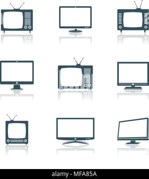 Modern and Retro TV icons. Vector illustration. Stock Vector