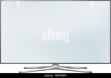 Smart tv led monitor isolated on white background. Vector illustration. Stock Vector