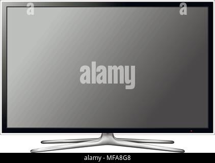 Modern blank flat screen TV isolated on white background. Vector eps10 illustration. Stock Vector