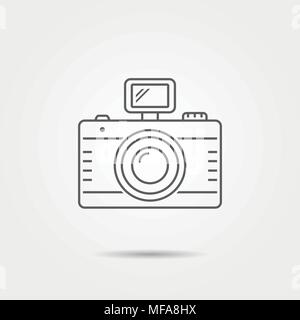 Photo camera thin line icon. Vector illustration. Stock Vector