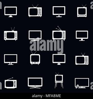 Modern and Retro TV icons set. Vector illustration eps10. Stock Vector