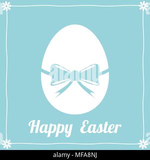 Happy easter greeting card with easter egg. Vector illustration. Stock Vector