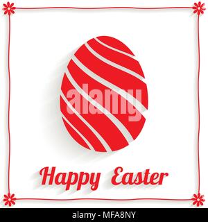 Greeting card with abstract easter egg and Happy Easter text. Vector illustration. Stock Vector