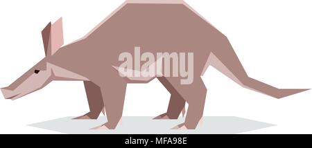 Flat geometric Aardvark Stock Vector