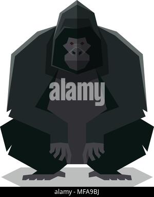 Flat geometric Gorilla Stock Vector