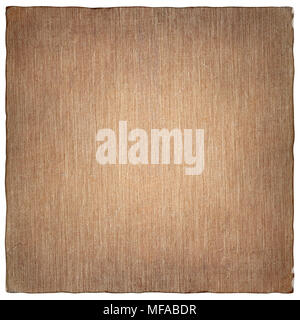 Square cotton sepia texture backgrounds isolated on white. Stock Photo