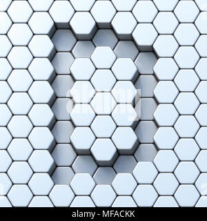 Hexagonal grid letter D 3D render illustration Stock Photo