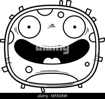 A cartoon illustration of a white blood cell smiling. Stock Vector