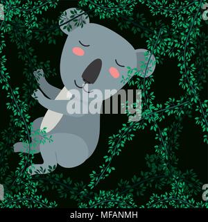 koala in the forest scene vector illustration design Stock Vector