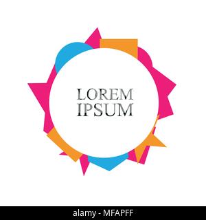 Colorful Geometric Pattern with copy space - Vector Modern Illustration on white background. Stock Vector