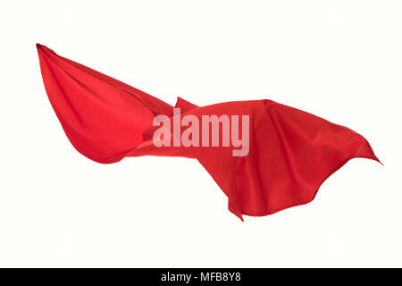 flying fabric separated on white background. Stock Photo