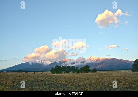 Mount Shavano, Mount White, and Mount Antero are three peaks in the southern section of the Collegiate Peaks Range near Nathrop, Colorado. Stock Photo