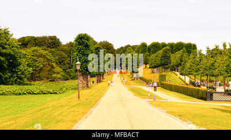 Beautiful park in Denmark behind the Castle Stock Photo