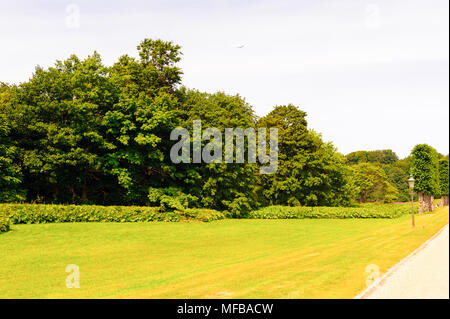 Beautiful park in Denmark behind the Castle Stock Photo