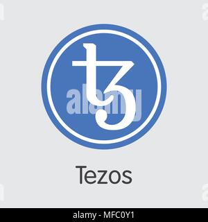Tezos Digital Currency. Vector  XTZ Colored Logo. Stock Vector