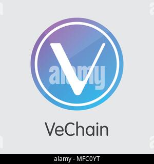 Vechain Cryptocurrency - Vector Colored Logo. Stock Vector