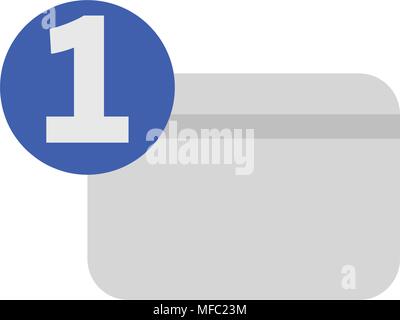 One number credit card flat icon, vector icon isolated on white background Stock Vector