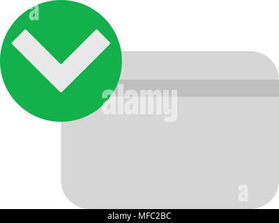 Approved credit card icon, vector icon isolated on white background Stock Vector