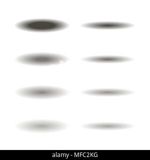 Set of Different Oval Shadows Stock Vector