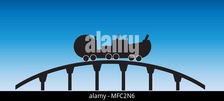 Side view of roller coaster vector and track Stock Vector