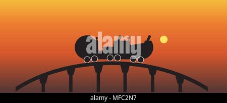 Side view of roller coaster vector and track Stock Vector