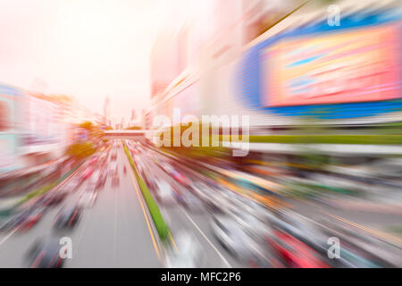 Blur moving fast speed forward bangkok metro Stock Photo