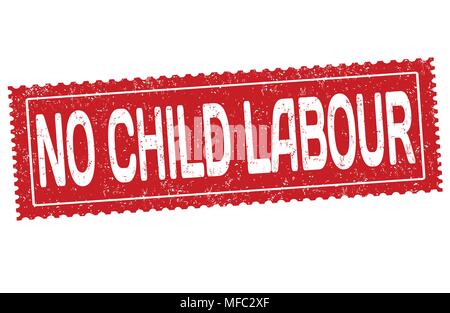 No child labour grunge rubber stamp on white background, vector illustration Stock Vector