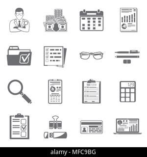 Auditing, Tax, Accounting icons set Stock Vector