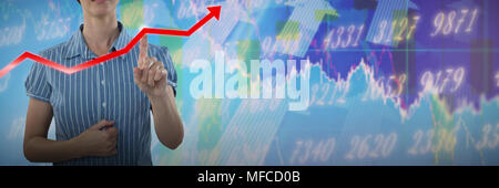 Composite image of mid-section of businesswoman presenting Stock Photo
